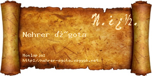 Nehrer Ágota névjegykártya