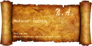 Nehrer Ágota névjegykártya